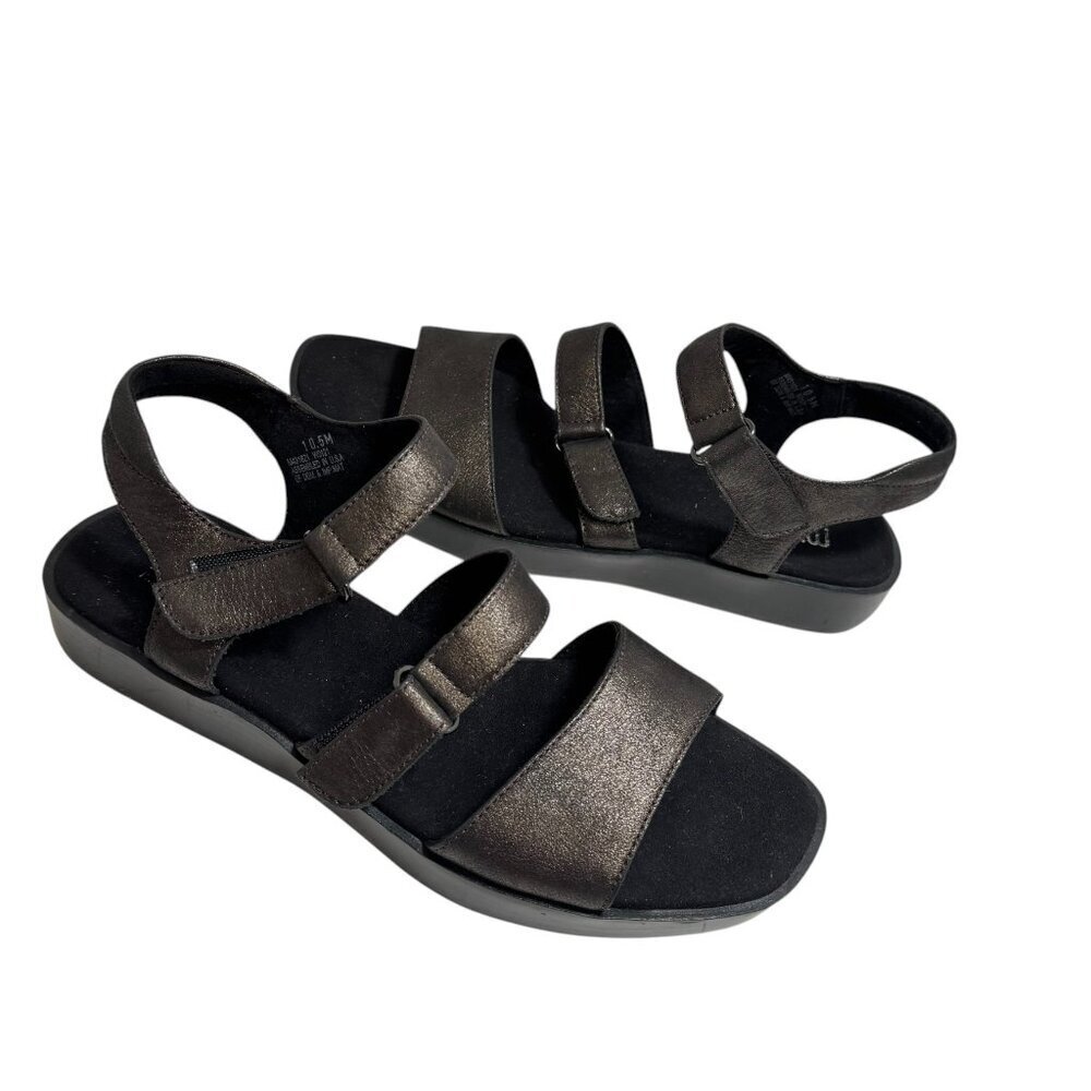 Munro Women’s Shay Sandal 10.5 M Bronze leather comfort Low Wedge NEW